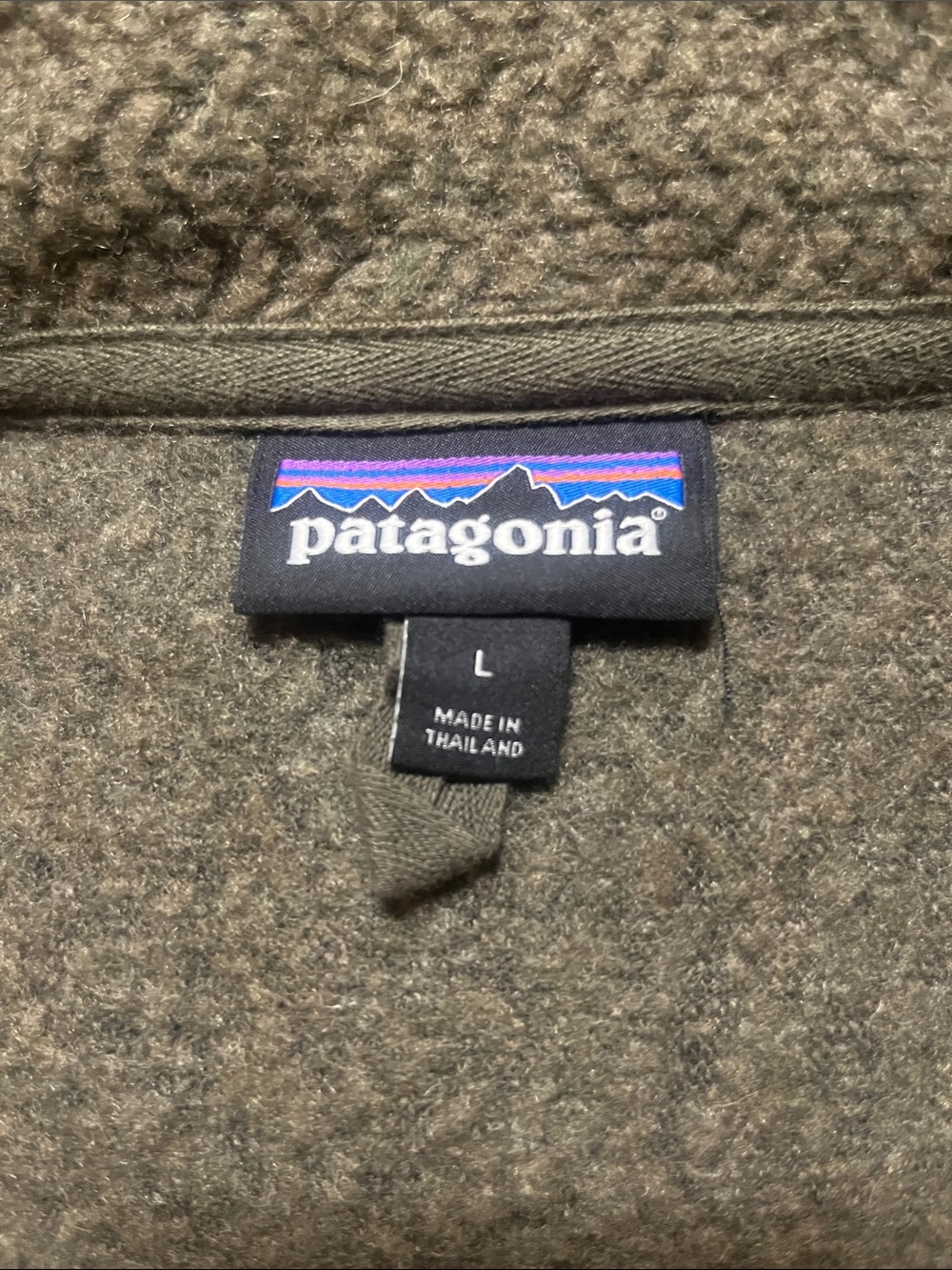 Patagonia Men's Woolyester Fleece Full Zip Jacket Olive - Picture 7 of 8